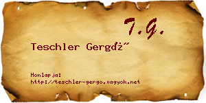 Teschler Gergő névjegykártya